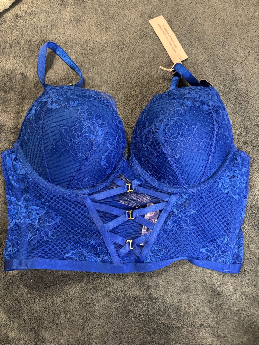 Victoria secret bombshell plunge Push-Up Bra in Royal Blue nwt